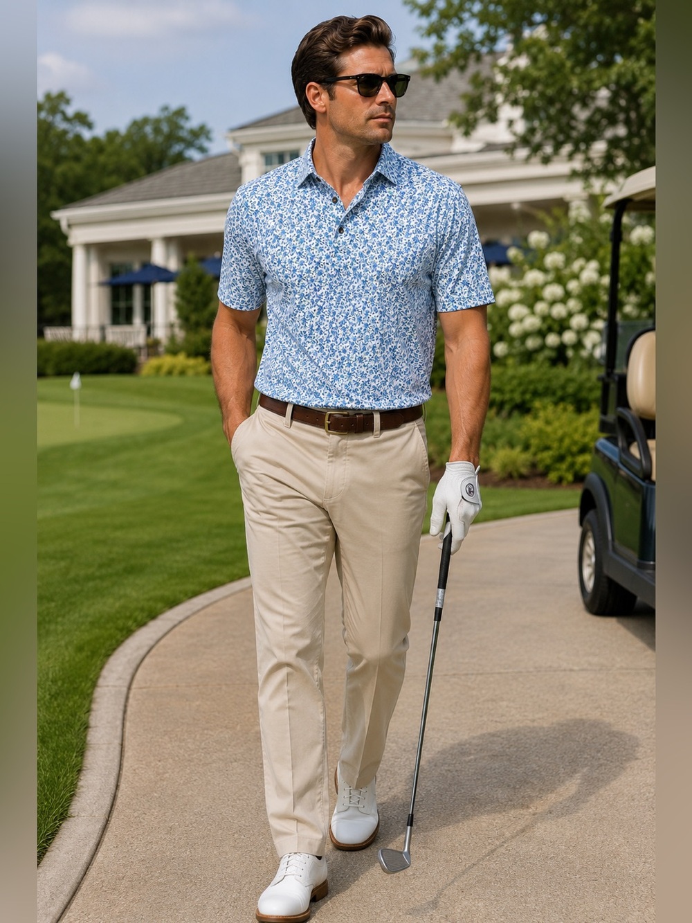 FootJoy FJ Floral Golf Polo XL Country Club Preppy Performance Shirt EUC